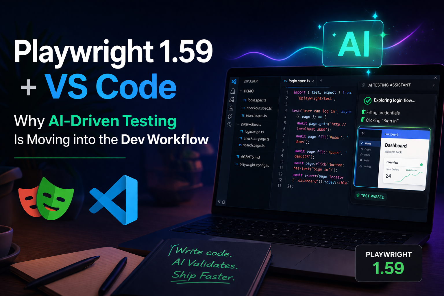 Playwright 1.59 + VS Code AI-Driven Testing